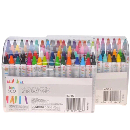 Hộp Bút Màu Sáp Crayons 64 Màu Sắc Khác Nhau Cho Bé Sáng Tạo Mỹ Thuật