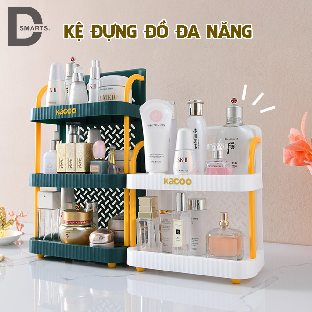 Kệ đựng đồ nhiều tầng, kệ để đồ mỹ phẩm, kệ để đồ nhà bếp, nhà tắm, chất liệu nhựa PET
