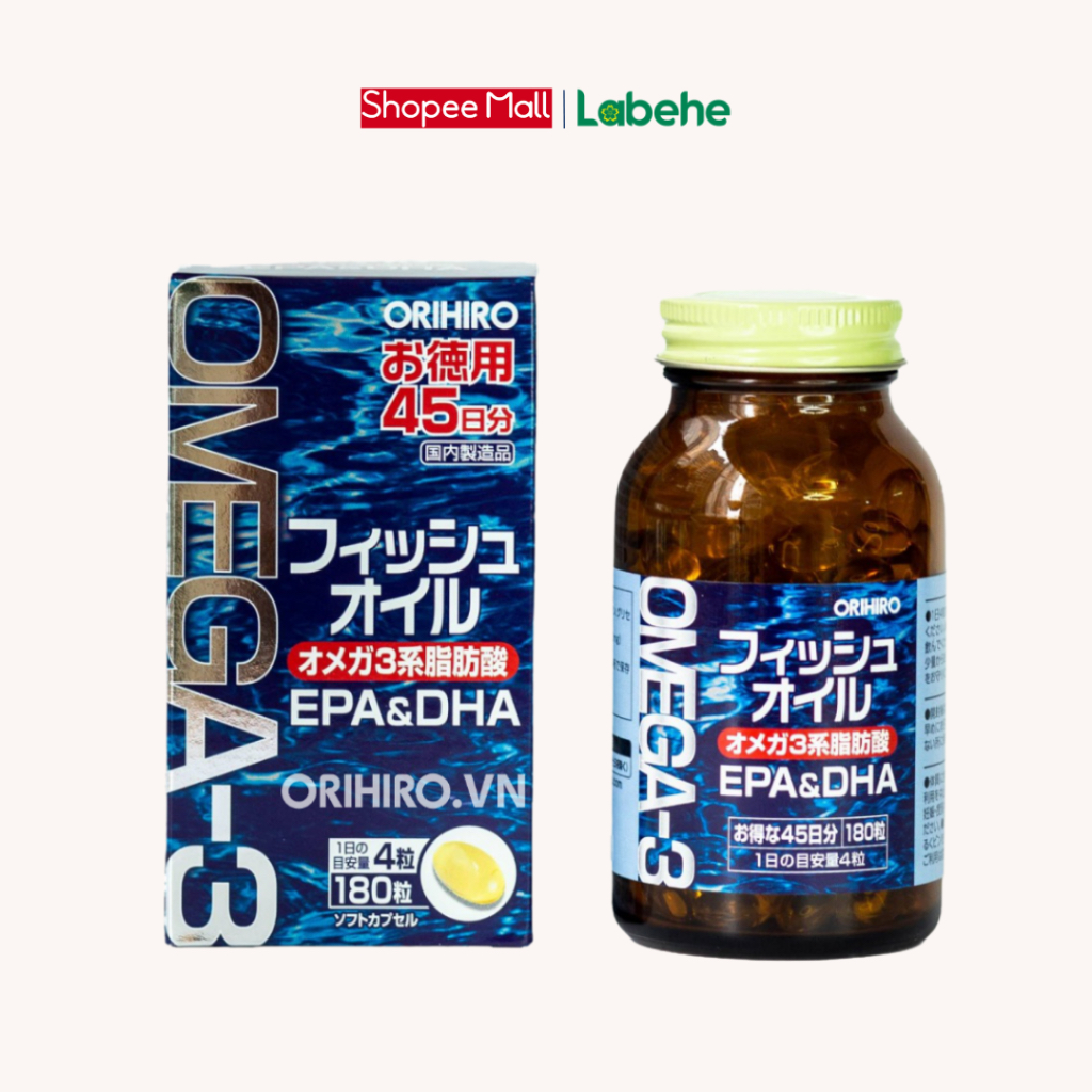 Viên uống dầu cá Omega3 hỗ trợ tim mạch Orihiro 180 viên