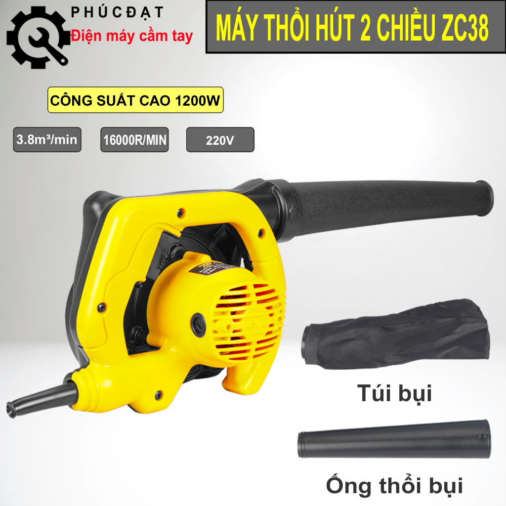 Máy thổi bụi -Máy hút bụi TOP TOOLS ZC-38  | Công Suất 1200W Cực Mạnh - Máy Hút Bụi Đa Năng- Lõi Đồng 100%