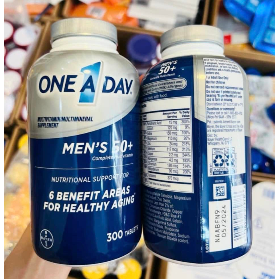 VIÊN UỐNG VITAMIN TỔNG HỢP DÀNH CHO NAM GIỚI 50+ / ONE A DAY FOR MEN 300 VIÊN - USA