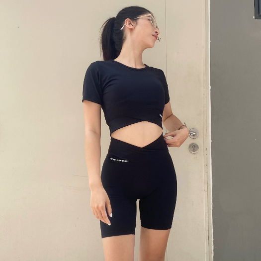 Áo croptop tập gym yoga Fitme Cover23 ôm body có tay form ôm thoáng mát thấm hút tốt - ACCV