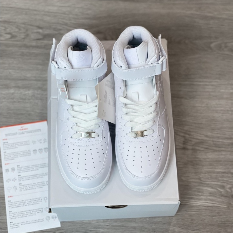 Giày _Nike Air Force 1 Mid white_ Af1 Cổ Cao Full Trắng Đế 3cm Full Phụ Kiện Siêu Hot Hit
