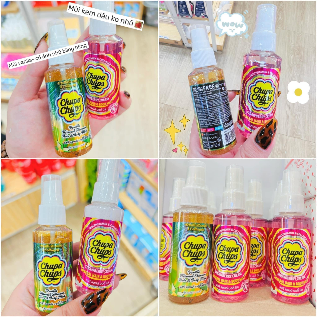 XỊT THƠM TÓC VÀ BODY 2IN1 HAIR & BODY MIST CHUPA CHUPS 60ml THÁI LAN