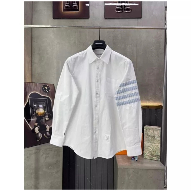 New Arrivasls•Sơ Mi Thom Browne 4 Vạch Sọc Xanh-Hàng Cao Cấp Vải Oxford Dành Cho Cả Nam Và Nữ