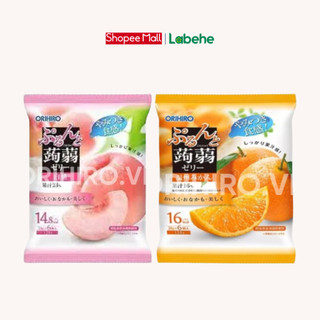 Thạch trái cây Orihiro 6 chiếc/gói vị đào và cam