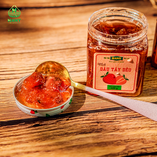 Mứt Dâu Tây Dẻo HANY Đặc Sản Đà Lạt Hộp 400g