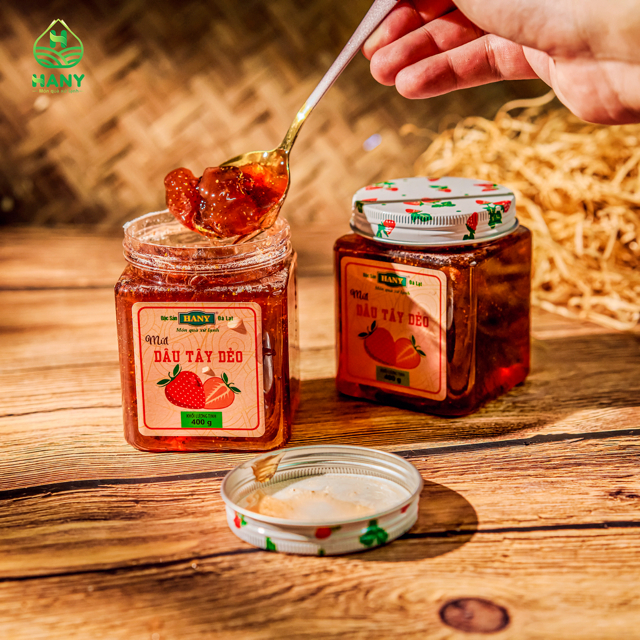 Mứt Dâu Tây Dẻo HANY Đặc Sản Đà Lạt Hộp 400g