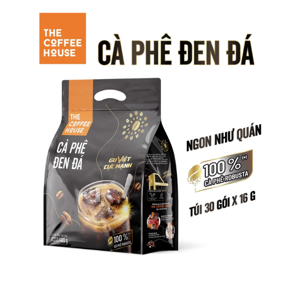 (HSD: 02.10.2024) Túi Cà phê đen đá The Coffee House - bịch 480g (30gói x 16 g)