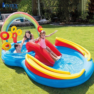 Bể bơi phao trẻ em có cầu trượt INTEX 57161 , bơm hơi, có nhiều trò chơi thú vị cho bé -Bảohành 12tháng