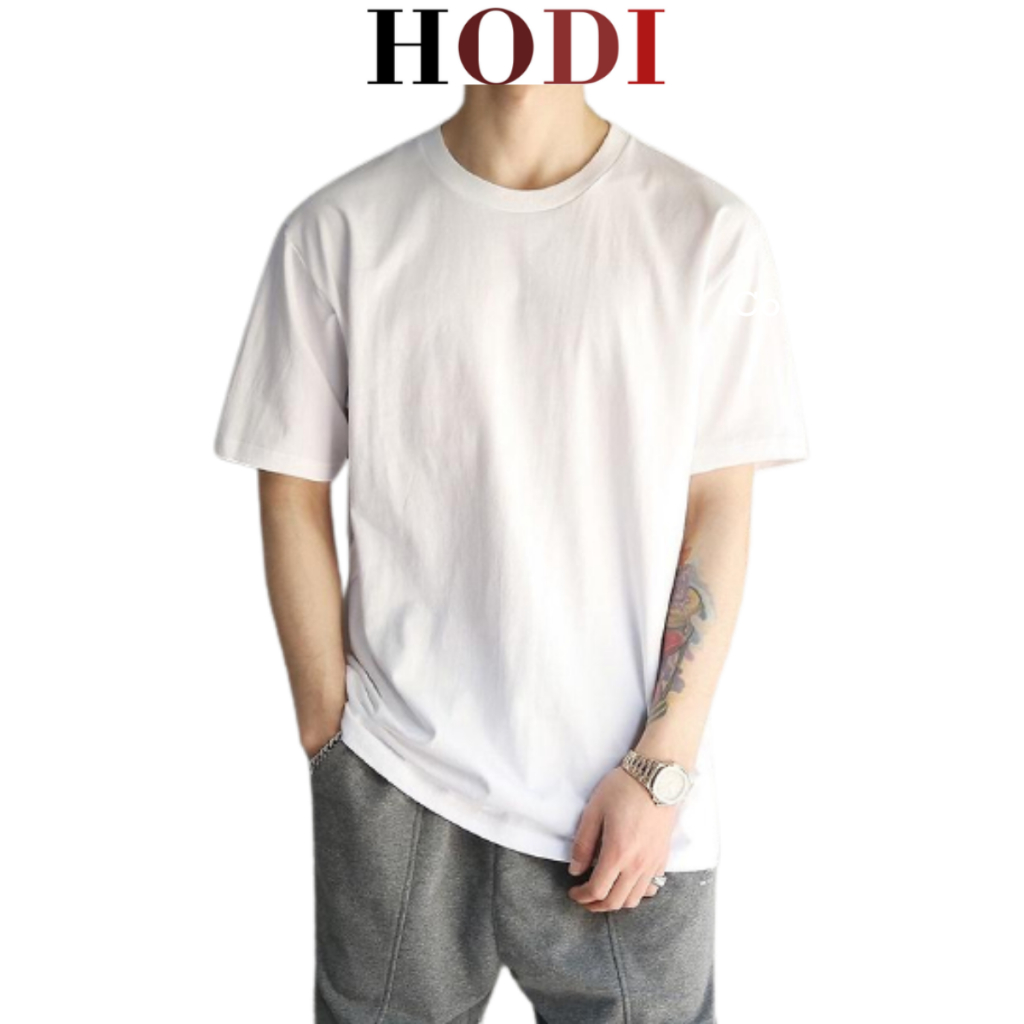 Áo Thun tay lỡ oversize cotton 4 chiều - Áo Phông Trơn Basic Unisex Nam Nữ Form Rộng Thời Trang Hàn Quốc HODI