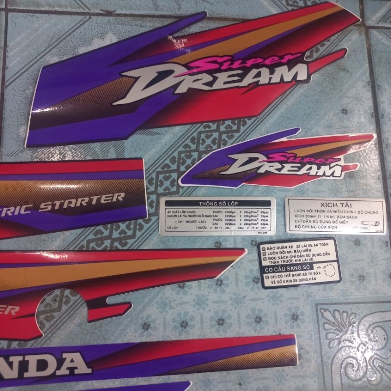Tem Super Dream Tím 98 - 99 Tem Loại 1
