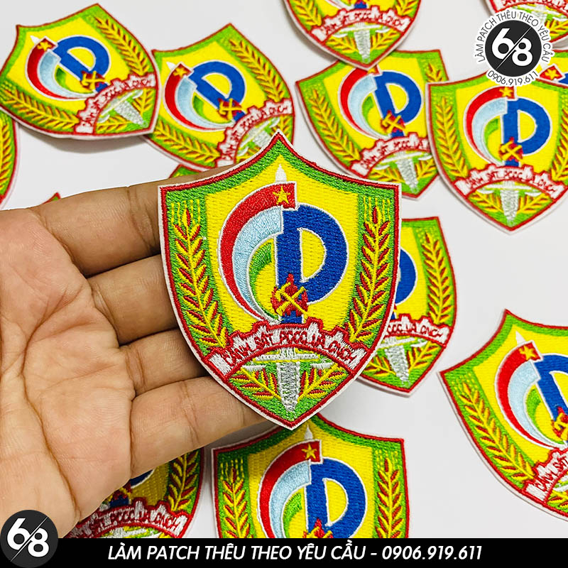Logo vải thêu logo lực lượng cảnh sát phòng cháy chữa cháy pccc - Patch ủi áo D02