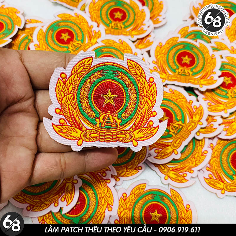 Logo vải ủi nhiệt công an nhân dân CAND mẫu 1 - Patch thêu dệt D03