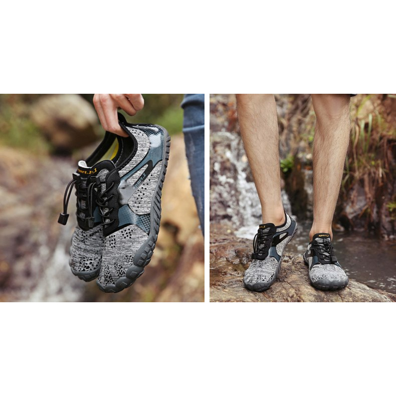 Giày đi biển, đi bơi, trekking thoát nước -xám chấm,xanh than chấm