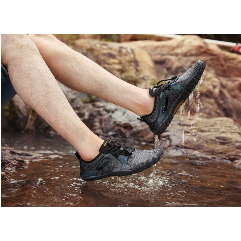 Giày đi biển, đi bơi, trekking thoát nước -xám chấm,xanh than chấm
