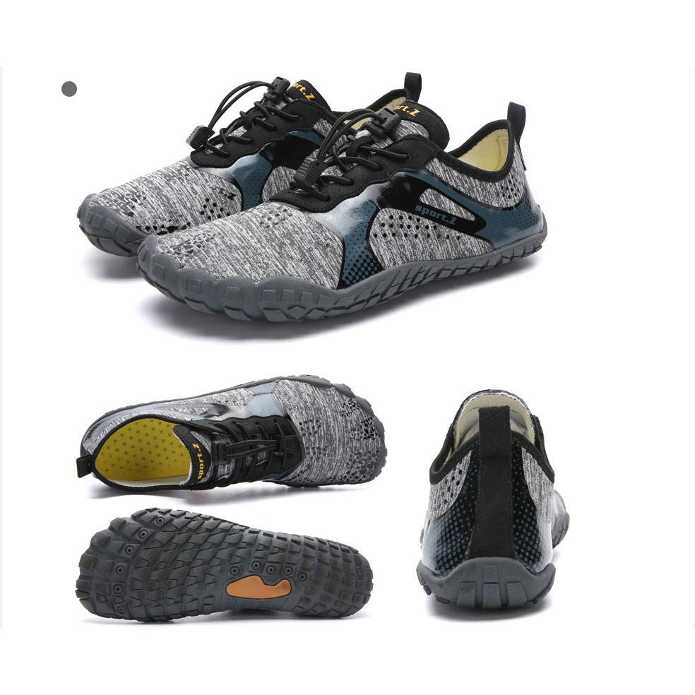 Giày đi biển, đi bơi, trekking thoát nước -xám chấm,xanh than chấm