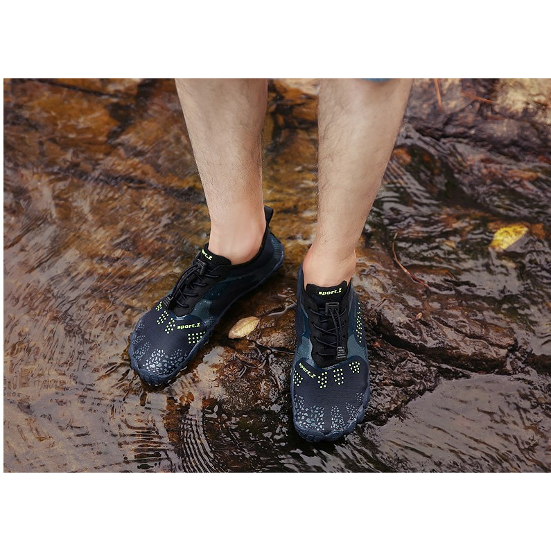 Giày đi biển, đi bơi, trekking thoát nước -xám chấm,xanh than chấm