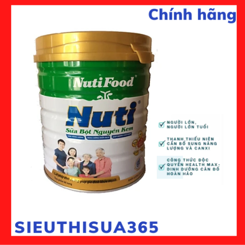 (Date 2025)Sữa bột Nutifood Nguyên kem 900g- Giành cho cả gia đình