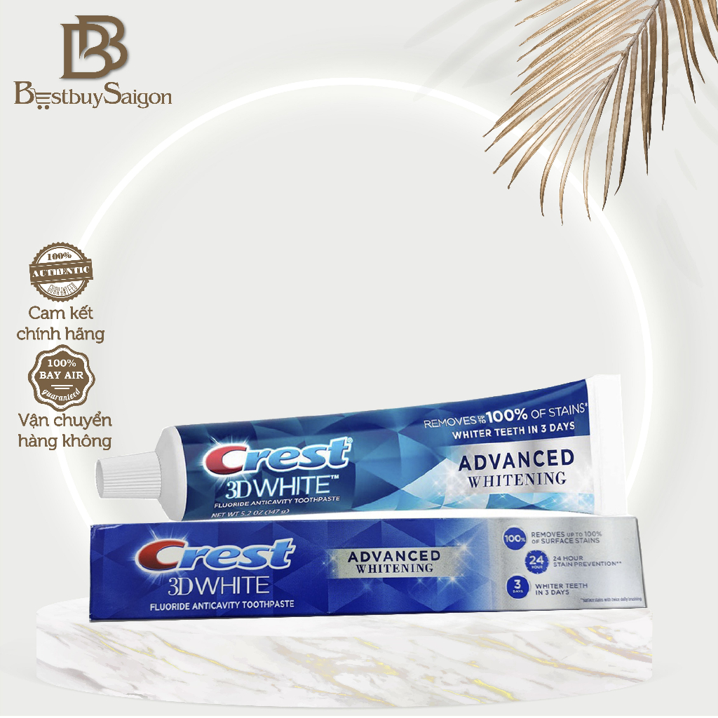 Kem đánh răng Crest 3D Advance Whitening - Mỹ - Làm trắng răng vượt trội