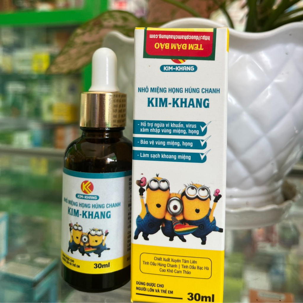 Nhỏ Miệng Họng Húng Chanh Kim Khang lọ 30ml – Giảm ngứa rát họng, bảo vệ họng - NT Bình An