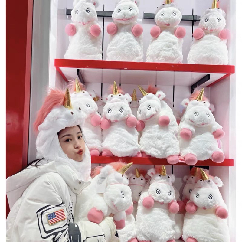 Gấu bông kì lân unicorn trắng xù lông mịn dễ thương quà tặng cho bé