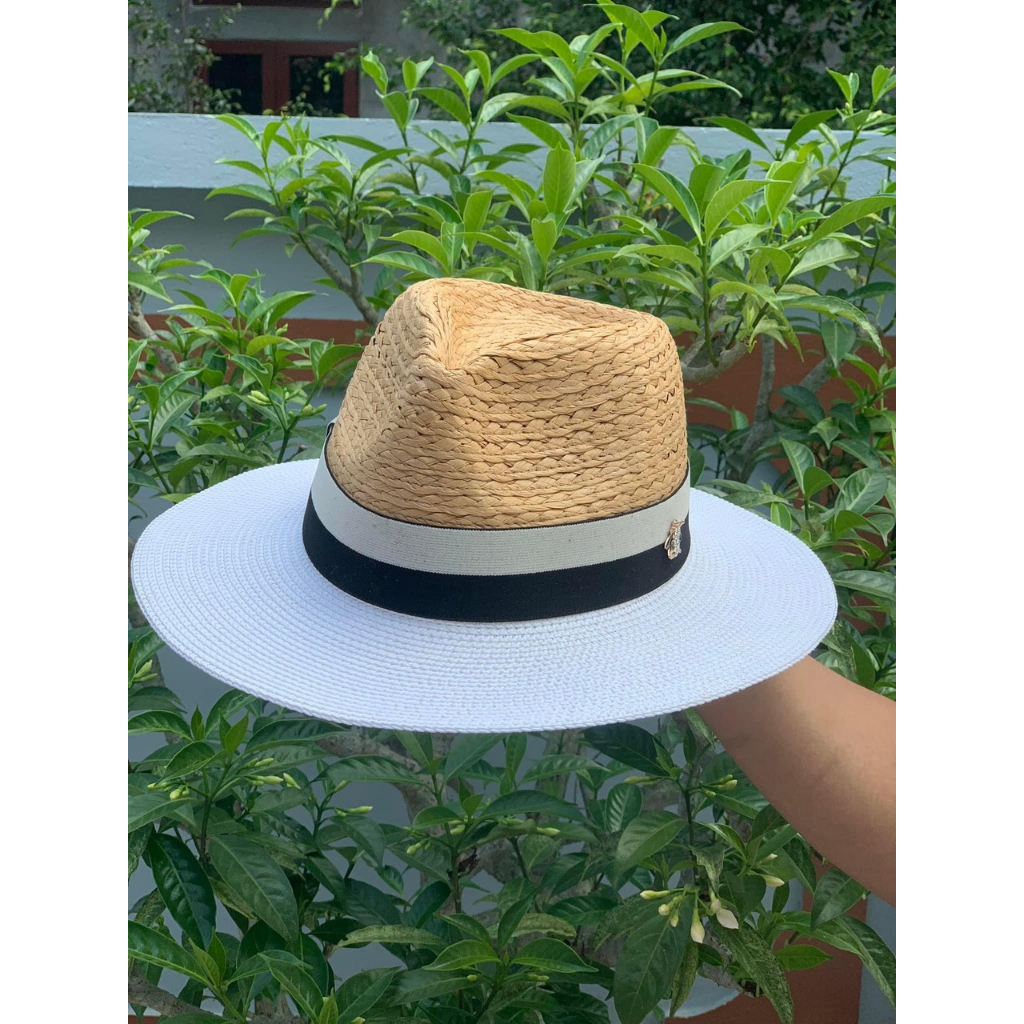 Mũ cói đi biển vành rộng , mũ phớt cói panama cho nam và nữ A1 Hàng Loại 1