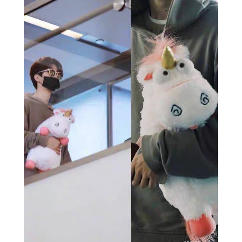 Gấu bông kì lân unicorn trắng xù lông mịn dễ thương quà tặng cho bé