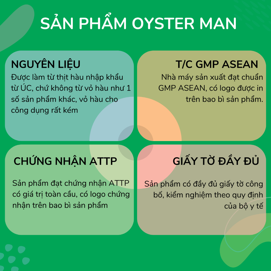 Combo 3 Hộp Tinh Chất Hàu Oyster Man Tăng Cường Sinh Lý Nam, Cải Thiện Xuất Tinh Sớm (3 Hộp x 30 viên) 500g