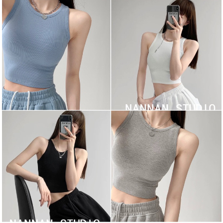 Kamyl Áo Ba Lỗ Nữ Xuất Khẩu Dáng Croptop Cotton Tăm Siêu Mềm Mịn