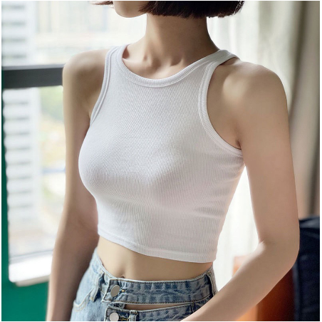 Kamyl Áo Ba Lỗ Nữ Xuất Khẩu Dáng Croptop Cotton Tăm Siêu Mềm Mịn