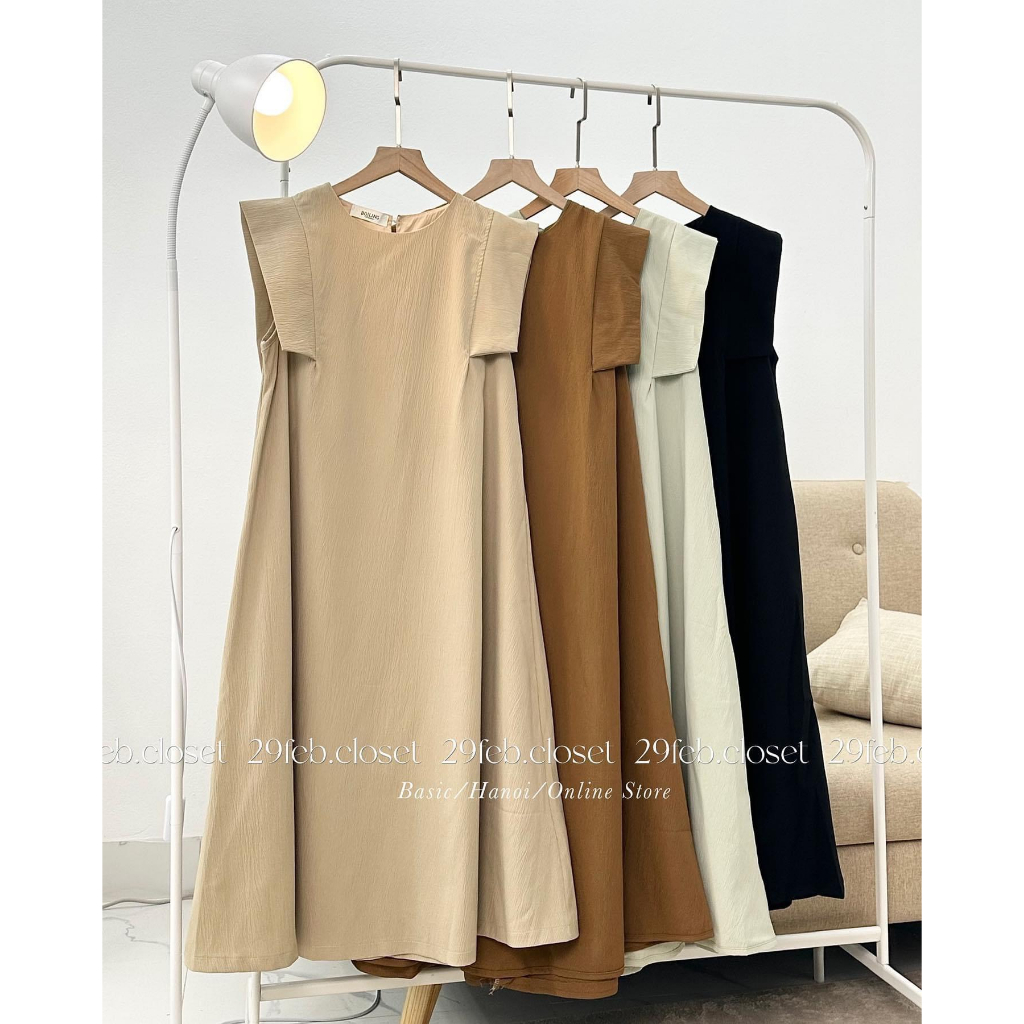 Váy suông tay cách điệu chất đũi dần 2 lớp Hari GenZ 272