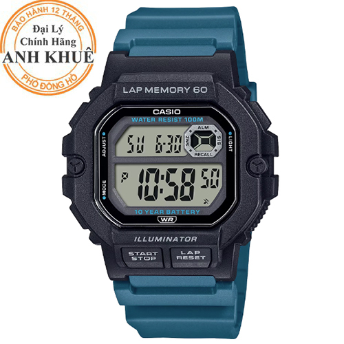 Đồng hồ nam dây nhựa Casio Anh Khuê WS-1400H-3AVDF