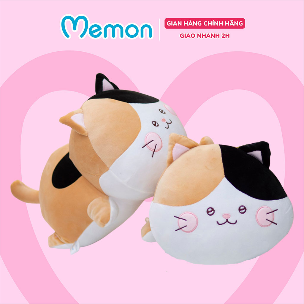 Gấu Bông Mèo Tam Thể Nằm Làm Gối Ôm Cao Cấp Memon