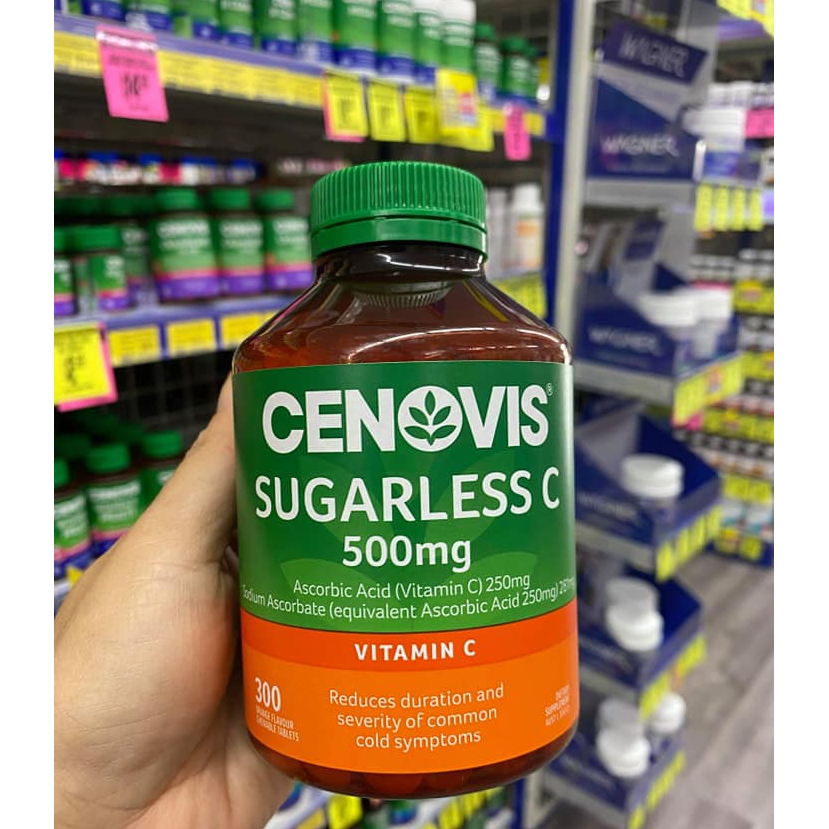 Viên C nhai không đường Cenovis Vitamin C 500mg Sugarless 300 viên,tăng cường hệ miễn dịch