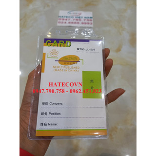 Bao thẻ tên 504, dọc, kt 90*140mm - mặt thẻ đeo nhân viên,công chức - thẻ đeo dọc to