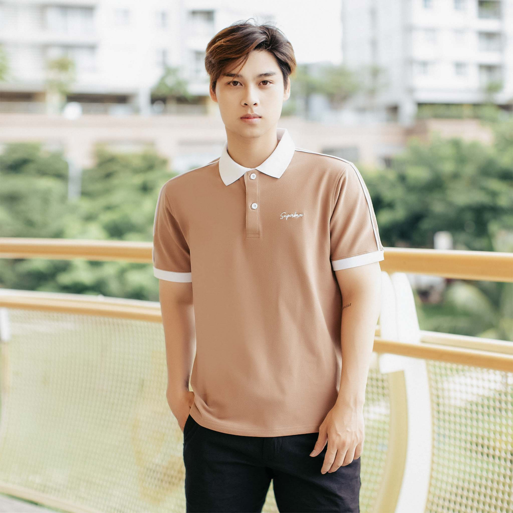 Áo polo nam phối viền vai super bros chất vải cá sấu cotton cao cấp xịn đẹp form slim fit tôn dáng, phong cách trẻ trung
