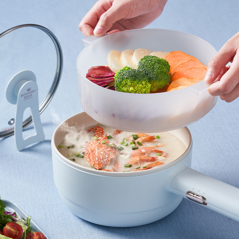 Nồi điện đa năng 1.5L RB-0045 700W chống dính có khay hấp 3 mức nhiệt BH 6 tháng