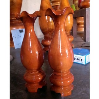 Cặp bình tỳ bà gỗ cao 41cm x 12cm