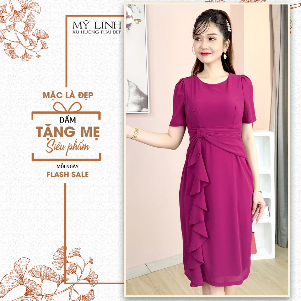 (HT 1465) Cao Cấp Vải Voan Chiffon Dáng Dài Sang Trọng Quý Phái Cực Xinh Bigsize
