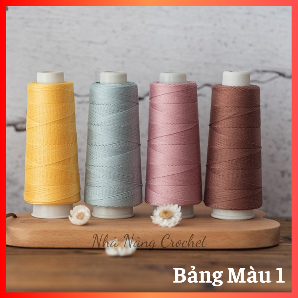 Sợi Cotton Tri 0.9mm (Bảng màu 1) Móc hoa, búp bê - Nhà Nàng Crochet