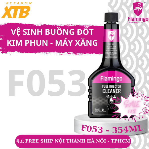 Phụ gia xăng, vệ sinh buồng đốt kim phun động cơ ô tô Flamingo F053 Fuel Injector Cleaner dung tích 354ml