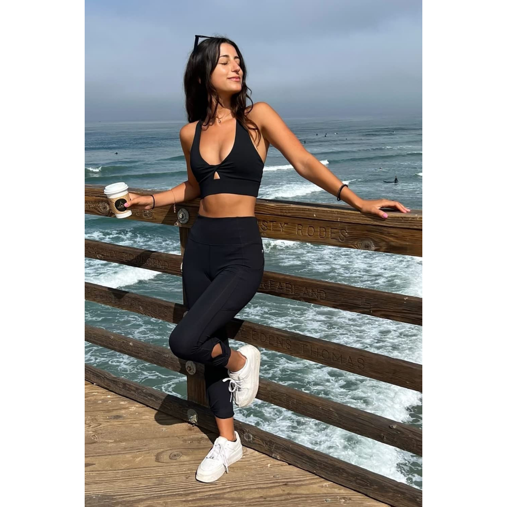 Áo tập thể thao nữ xoắn ngực chéo sau F4bletic xuất khẩu