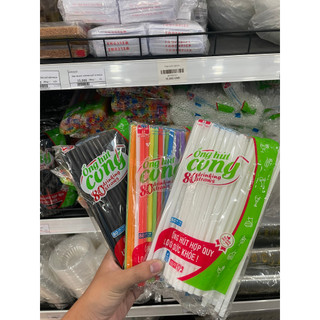 Ống hút nhựa cong đủ màu
