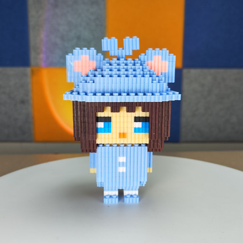 Bộ Lắp Ráp Mô Hình Simmy Baby và Gấu tuyết Chất Liệu Nhựa ABS Cao 15CM