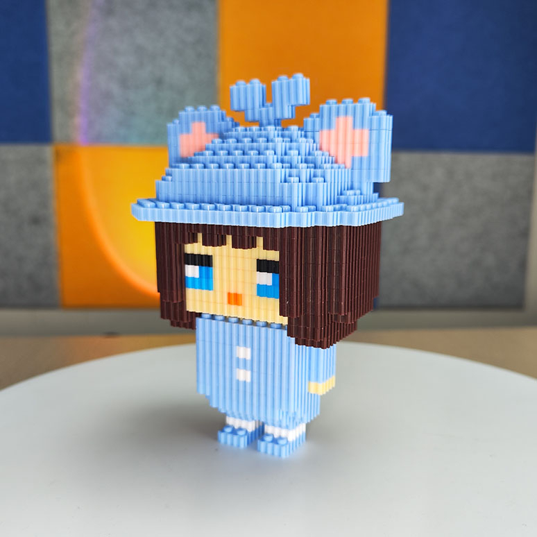 Bộ Lắp Ráp Mô Hình Simmy Baby và Gấu tuyết Chất Liệu Nhựa ABS Cao 15CM