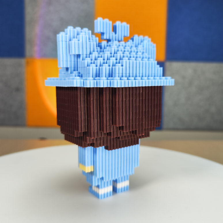 Bộ Lắp Ráp Mô Hình Simmy Baby và Gấu tuyết Chất Liệu Nhựa ABS Cao 15CM