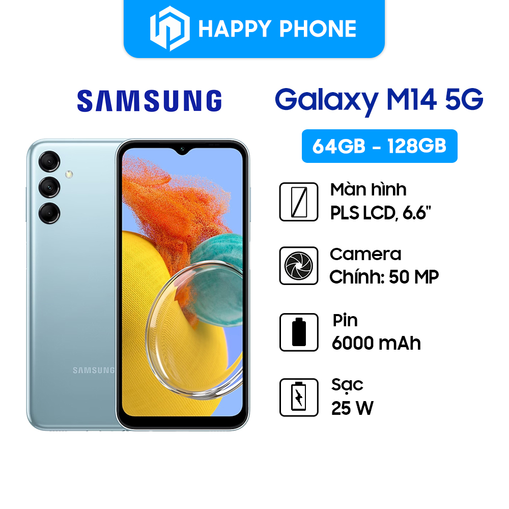 Điện thoại Samsung Galaxy M14 5G - Hàng chính hãng, Mới 100%, Bảo hành 12 tháng