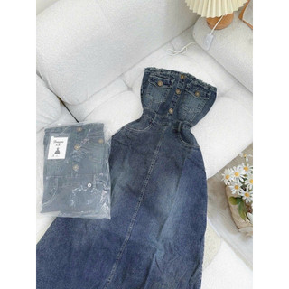 ĐẦM MIDI JEANS ỐNG CÚP