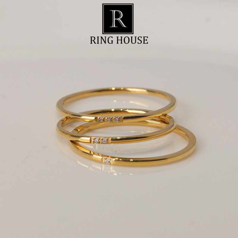 (Titan) R33 Nhẫn nữ titan Midi không đen siêu mảnh đẹp Ring House